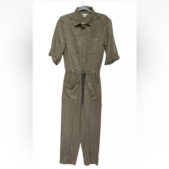 Sundance Wayside Cargo Utility Jumpsuit Vintage Wash Green Sage Sz Small - Picture 2 of 6
